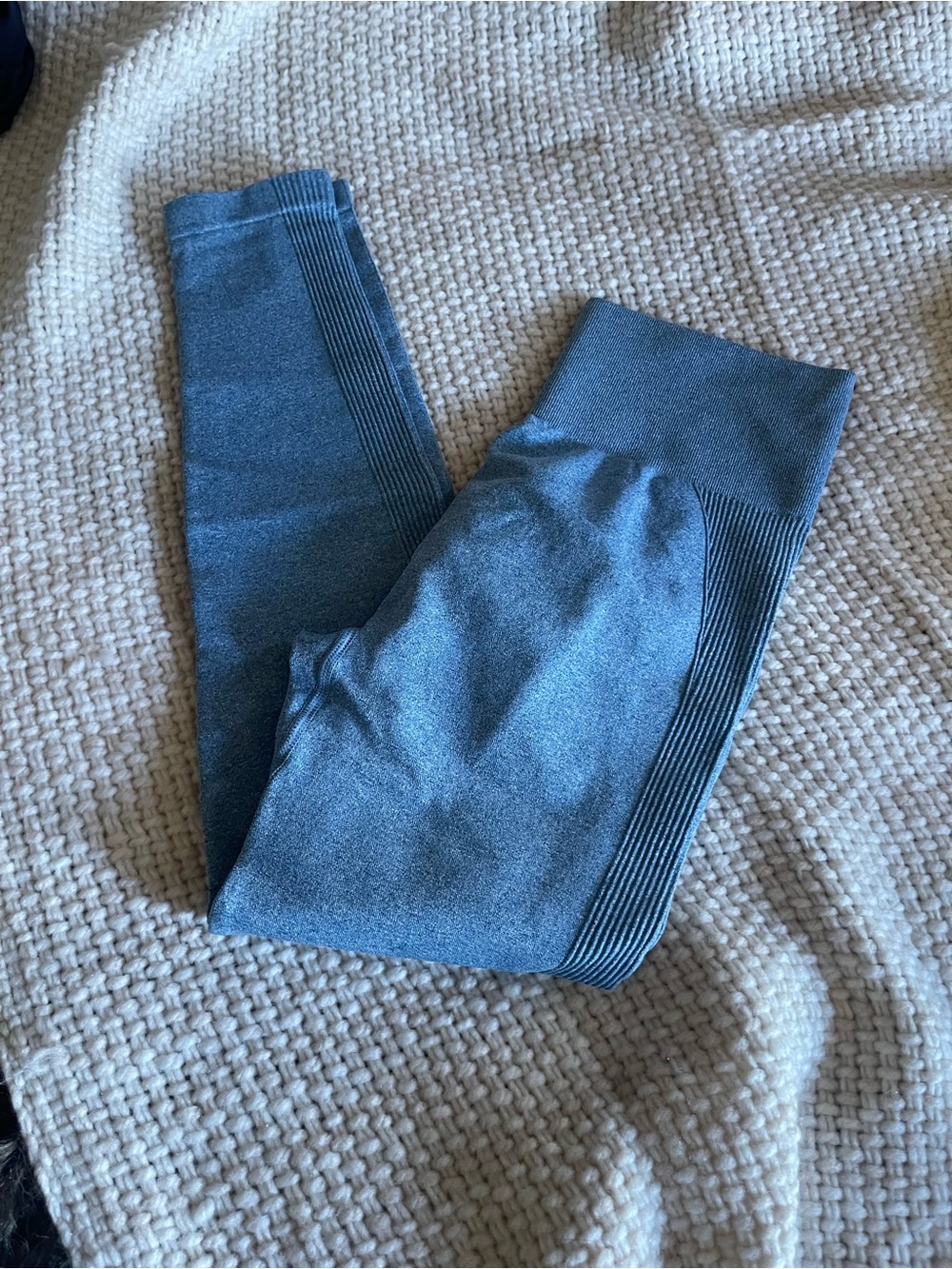 Scrunch High-Waist Leggings - Blue Grey